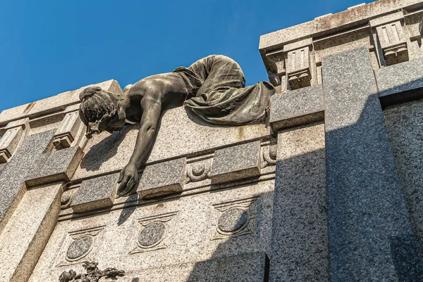 Buenos Aires Argentiana Prosince 2008 Hřbitov Recoleta Detailní Záběr Sochu — Stock fotografie