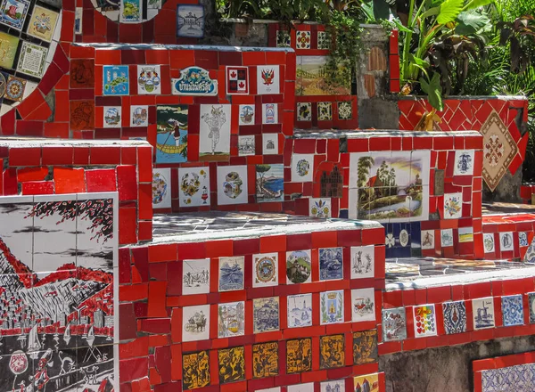 Río Janeiro Brasil Diciembre 2008 Escadaria Selaron Detalle Los Pasos — Foto de Stock