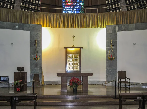 Rio Janeiro Brazylia Grudnia 2008 Szary Kamienny Ołtarz Centralny Catedral — Zdjęcie stockowe