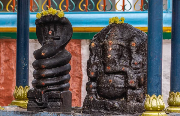 Kadirampura Karnataka India November 2013 Sri Murugan Temple Closeup Black — Stock Photo, Image