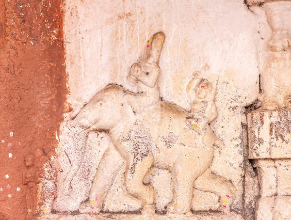 Hampi Karnataka India 2013 Virupaksha Temple Complex 베이지 형상이 그려져 — 스톡 사진