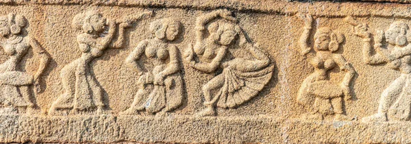 Hampi Karnataka India November 2013 Τοιχογραφία Πέτρα Στο Βασιλικό Περίβολο — Φωτογραφία Αρχείου