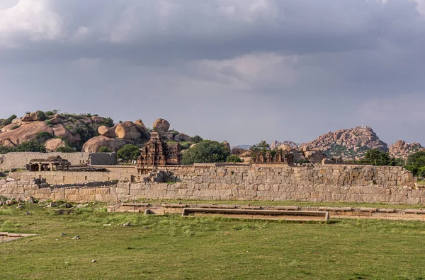 Hampi Karnataka India 2013 Royal Enclosure Wall Hazara Rama Temple — 스톡 사진