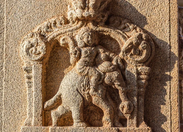 Hampi Karnataka Índia Novembro 2013 Hazara Rama Temple Closeup Escultura — Fotografia de Stock