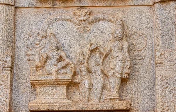 Hampi Karnataka Índia Novembro 2013 Hazara Rama Temple Closeup Pedra — Fotografia de Stock