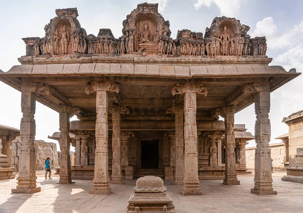 Hampi Karnataka India November 2013 Hazara Rama Temple Closeup Niche — Stock Photo, Image