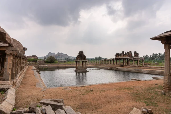 Hampi Karnataka India November 2013 Sri Krishna Tank Ruins Low — Stock Photo, Image