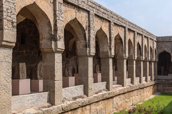 Hampi Karnataka India November 2013 Zanana Enclosure Corner Gray Brown — Stock Photo, Image