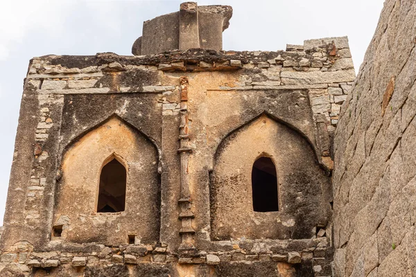 Hampi Karnataka Hindistan Kasım 2013 Zanana Enclosure Kahverengi Taşın Yakın — Stok fotoğraf