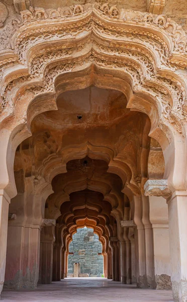 Hampi Karnataka India November 2013 Zanana Enclosure Looking Tunnel Arches — Stock Photo, Image