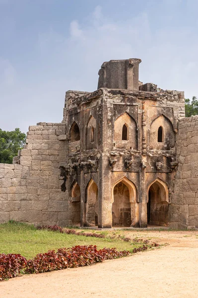 Hampi Karnataka India November 2013 Περίφραξη Ζανάνα Απομεινάρια Καφέ Λίθινου — Φωτογραφία Αρχείου