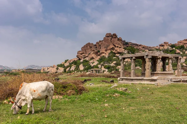 Hampi Karnataka India 2013 November Vittalaraya Templom Tájkép Kis Romokban — Stock Fotó