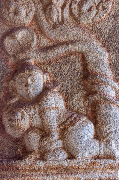 Hampi Karnataka India November 2013 Vijaya Vitthala Temple Closeup Red — Stock Photo, Image