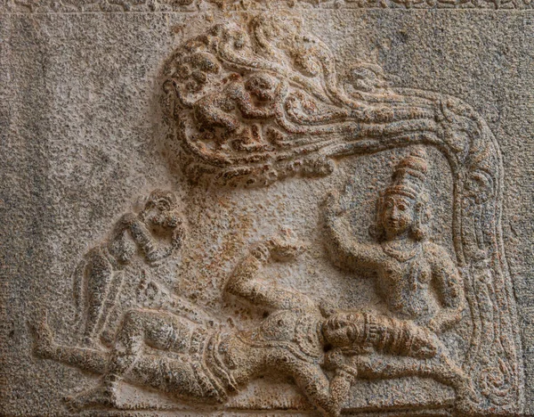 Hampi Karnataka India November 2013 Vijaya Vitthala Temple Closeup Brown — Stock Photo, Image