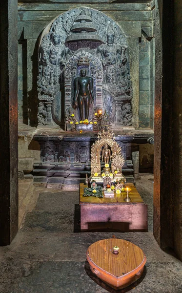 Lakkundi Karnataka India Noviembre 2013 Templo Brahma Jinalaya Primer Plano — Foto de Stock