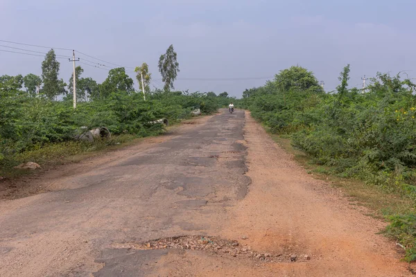 Pattadakai Karnataka India Noviembre 2013 Carretera Con Más Baches Que —  Fotos de Stock