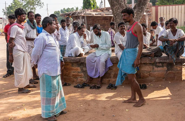 Siddanakolla Karnataka Índia Novembro 2013 Democracia Trabalho Reunião Aldeia Para — Fotografia de Stock