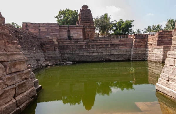 Aihole Karnataka Índia Novembro 2013 Chakra Gudi Temple Pedra Marrom — Fotografia de Stock