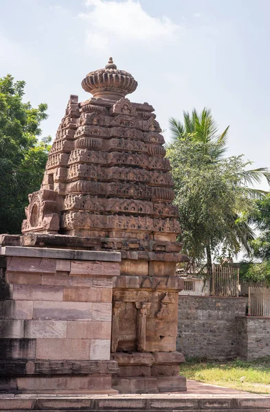 Aihole Karnataka Índia Novembro 2013 Chakra Gudi Temple Pedra Marrom — Fotografia de Stock