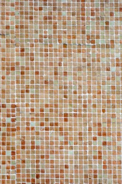 Hong Kong Adası, Çin - 14 Mayıs 2010: Kapanış ve beyaz çizgi ile ayrılmış bej-kahverengi karelerin tam kare karesi duvarda satranç tahtası deseni oluşturur.