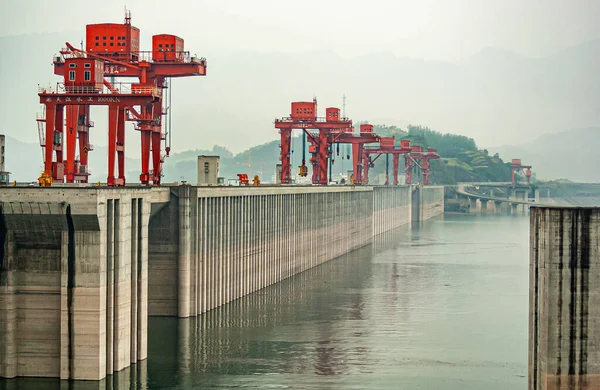 Zapora Three Gorges Chiny Maja 2010 Jangcy Strzał Górę Rzeki — Zdjęcie stockowe