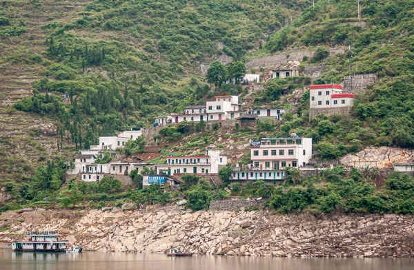 Guandukou Hubei China May 2010 Gorge Yangtze River White Buildings — Stock Photo, Image