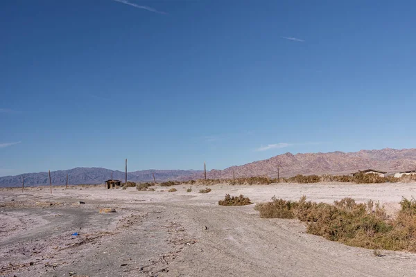 Usa Salton Sea Dicembre 2012 Sabbia Salmastra Bianco Grigia Del — Foto Stock