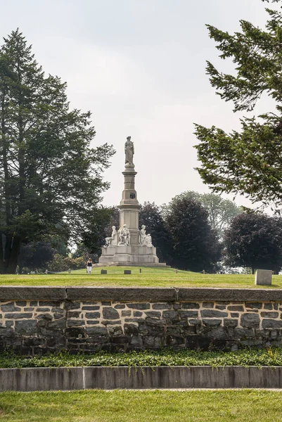 Gettysburg Usa Června 2008 Battlefield Monuments Bílí Vojáci Národní Památka — Stock fotografie