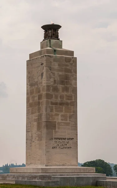 Gettysburg Usa Června 2008 Battlefield Monuments Hnědý Kamenný Sloup Enduring — Stock fotografie