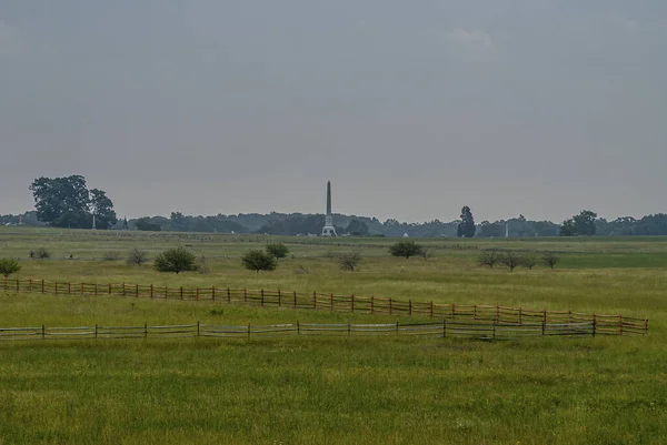 Gettysburg Usa Juni 2008 Schlachtfeld Denkmäler Großer Obelisk Der Stammgäste — Stockfoto