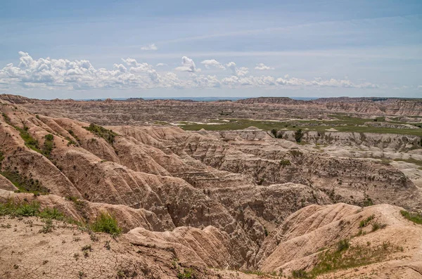 Badlands Nemzeti Park Usa 2008 Június Bézs Barna Kanyonok Tája — Stock Fotó