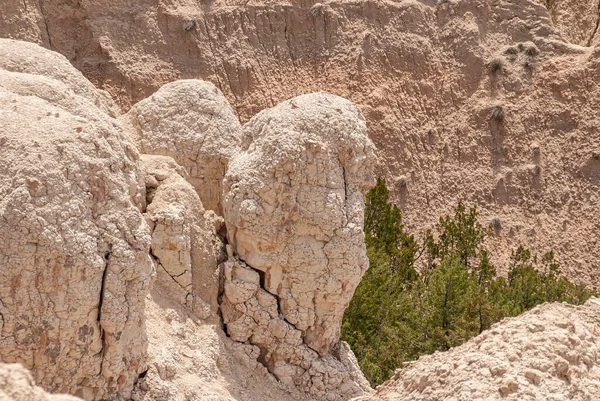 Badlands Nemzeti Park Usa 2008 Június Száraz Bézs Geológiai Lelőhely — Stock Fotó