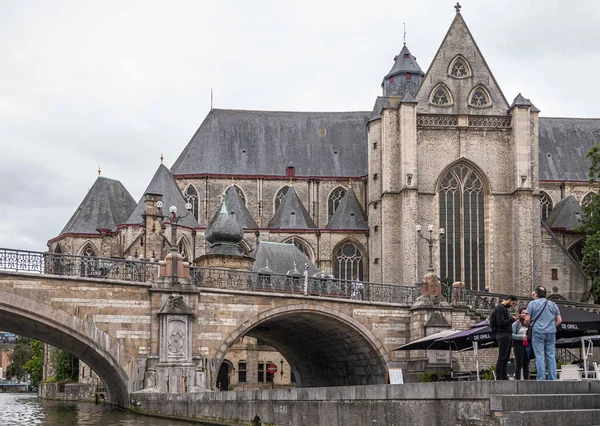 Gand Fiandre Belgio Luglio 2021 Sint Michielskerk Chiesa San Michele — Foto Stock