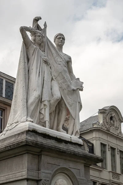 Gent Flandres Bélgica Julho 2021 Encerramento Estátua Branca Macho Fêmea — Fotografia de Stock
