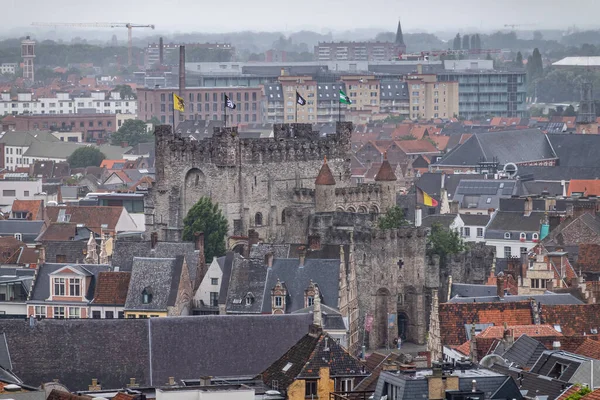 Gent Flandes Bélgica Julio 2021 Castillo Piedra Gris Oscuro Gravensteen — Foto de Stock