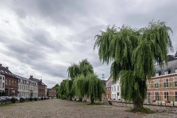 Gent Vlaanderen België Juli 2021 Kinderrechtenplein Langs Lieve Rivier Onder — Stockfoto