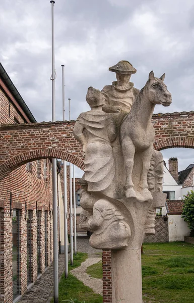 Gent Fiandre Belgio Luglio 2021 Primo Piano Della Statua Pietra — Foto Stock