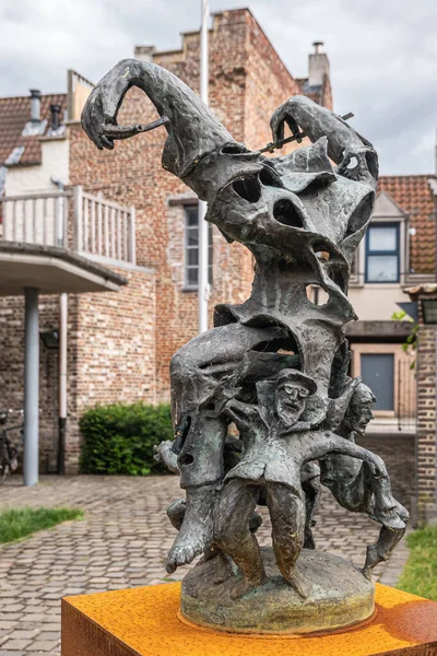 Gent Flandre Belgique Juillet 2021 Gros Plan Théâtre Statue Bronze — Photo