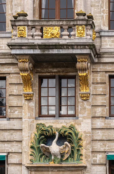 Brussels Belgium July 2021 Gray Golden Ornaments Cygne Guild House — Stock Photo, Image