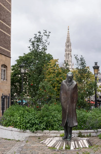 Bruxelles Belgio Luglio 2021 Bela Bartok Statua Bronzo Place Espagne — Foto Stock