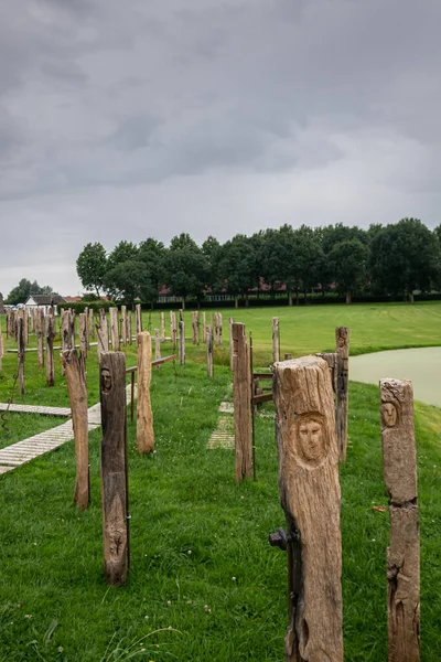 Diksmuide Flanders Belgium August 2021 Faces War Exhibition Brings 129 — Stock Photo, Image