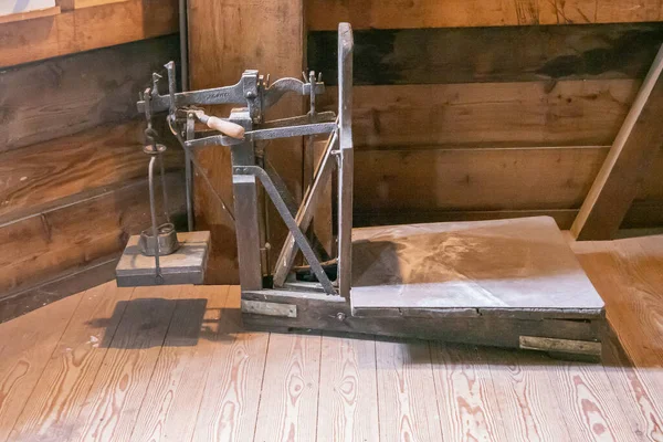 Genk Belgium August 2021 Domein Bokrijk Closeup Old Bascule Weighing — Stock Photo, Image