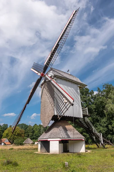 Genk Belgien August 2021 Domein Bokrijk Grå Vindmølle Mol Millegem - Stock-foto