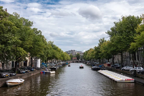 Amsterdam Países Bajos Agosto 2021 Luz Que Refleja Keizersgracht Desde — Foto de Stock