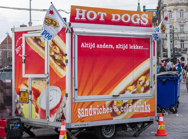 Amsterdam Pays Bas Août 2021 Gros Plan Bande Annonce Nourriture — Photo