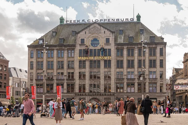 Amsterdam Netherlands August 2021 Brown Stone Peek Cloppenburg Building Dam — Stock Photo, Image