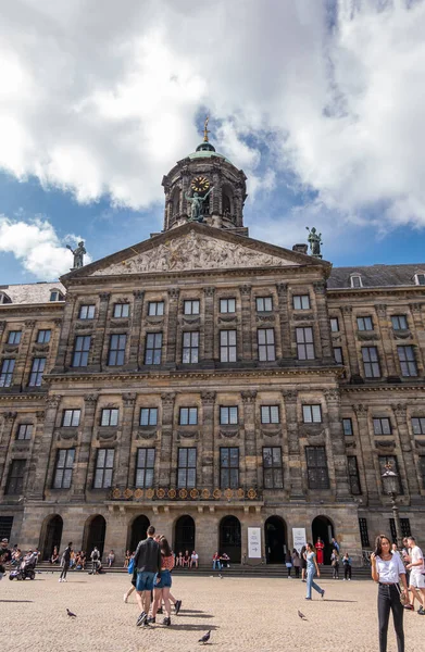 Amsterdam Netherlands August 2021 Portrait Central Section Front Brown Stone — Stock Photo, Image