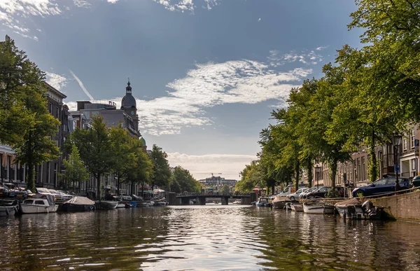 Ámsterdam Países Bajos Agosto 2021 Vista Panorámica Del Canal Leidsegracht — Foto de Stock