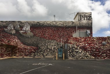 grafiti kan ve ölü deniz varışta columbus.