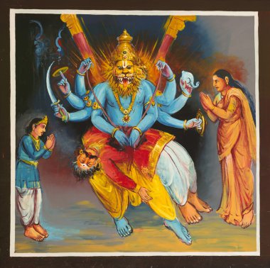 Lord Shiva avatar Narasimha Mahalingeswarar Tapınağı'nda.